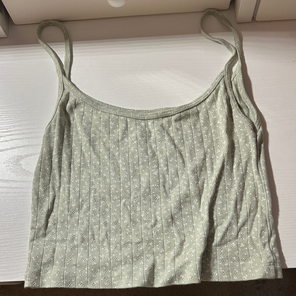 Brandy Melville Light Green Ribbed Camisole